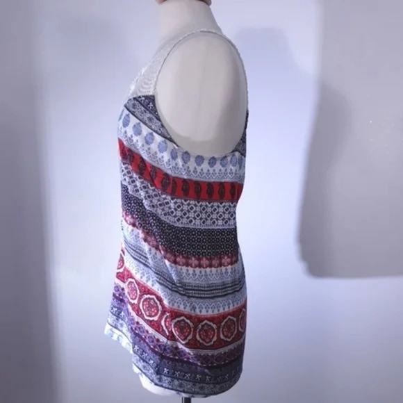 Sleeveless bob bohemian fringe striped top - Picture 2 of 4